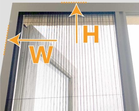 durvju mērīšana plisē sietiem